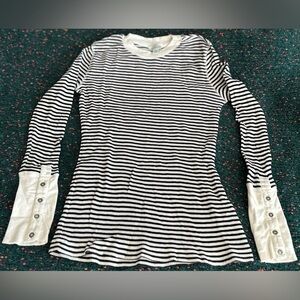 ‼️RARE‼️🎸Sundance🎸🔥NWT🔥Stripe Black/White Crewneck—XS